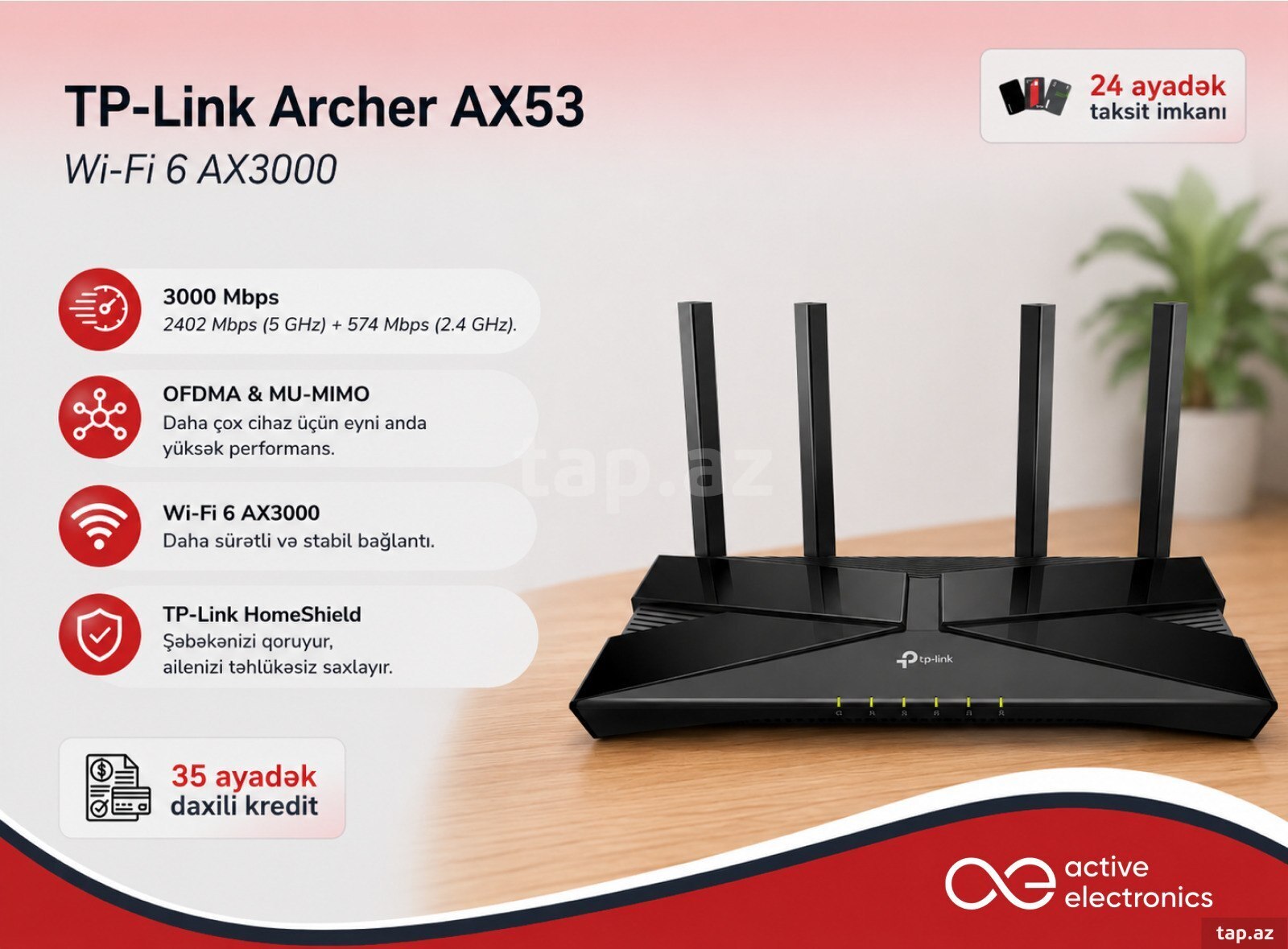 Router TP-Link Archer AX53 Wi-Fi 6 AX3000