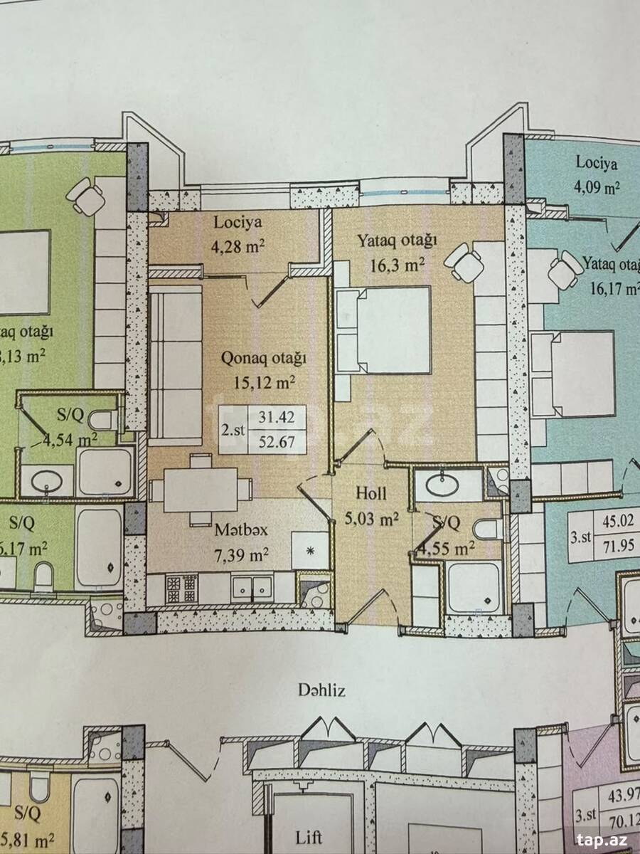 2-otaqlı yeni tikili, Sadıqcan küç., 52.67 m² (5)