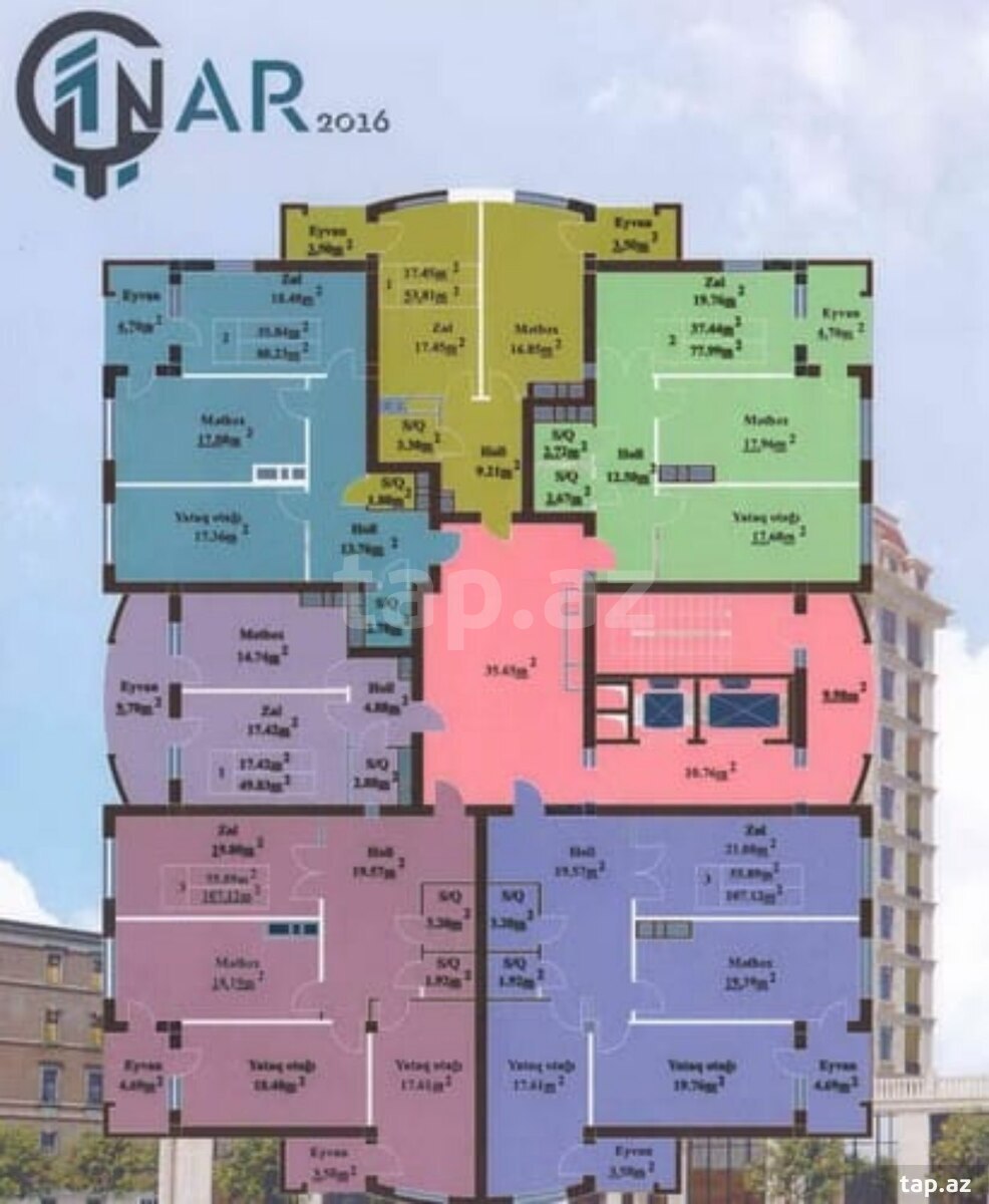 3-otaqlı yeni tikili, Görədil qəs., 88 m² (23)
