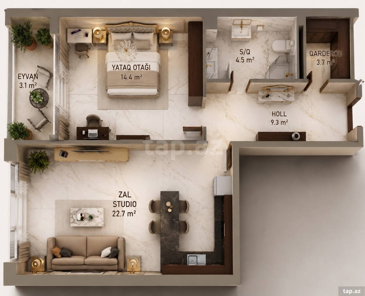 2-otaqlı yeni tikili, İbrahimpaşa Dadaşov küç., 58.3 m² (6)