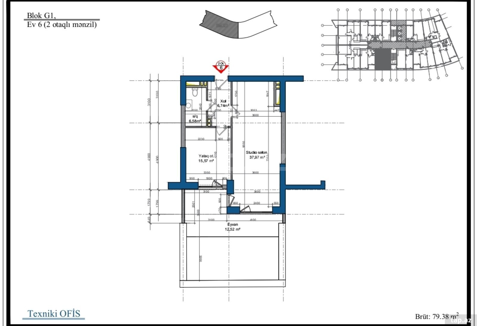2-otaqlı yeni tikili, Biləcəri qəs., 80 m² (2)
