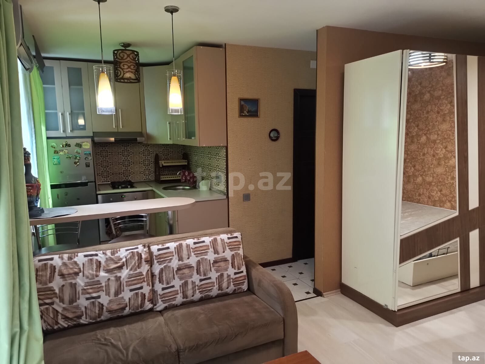 1-otaqlı mənzil kirayə verilir, E. Akademiyası m., 35 m² (9)