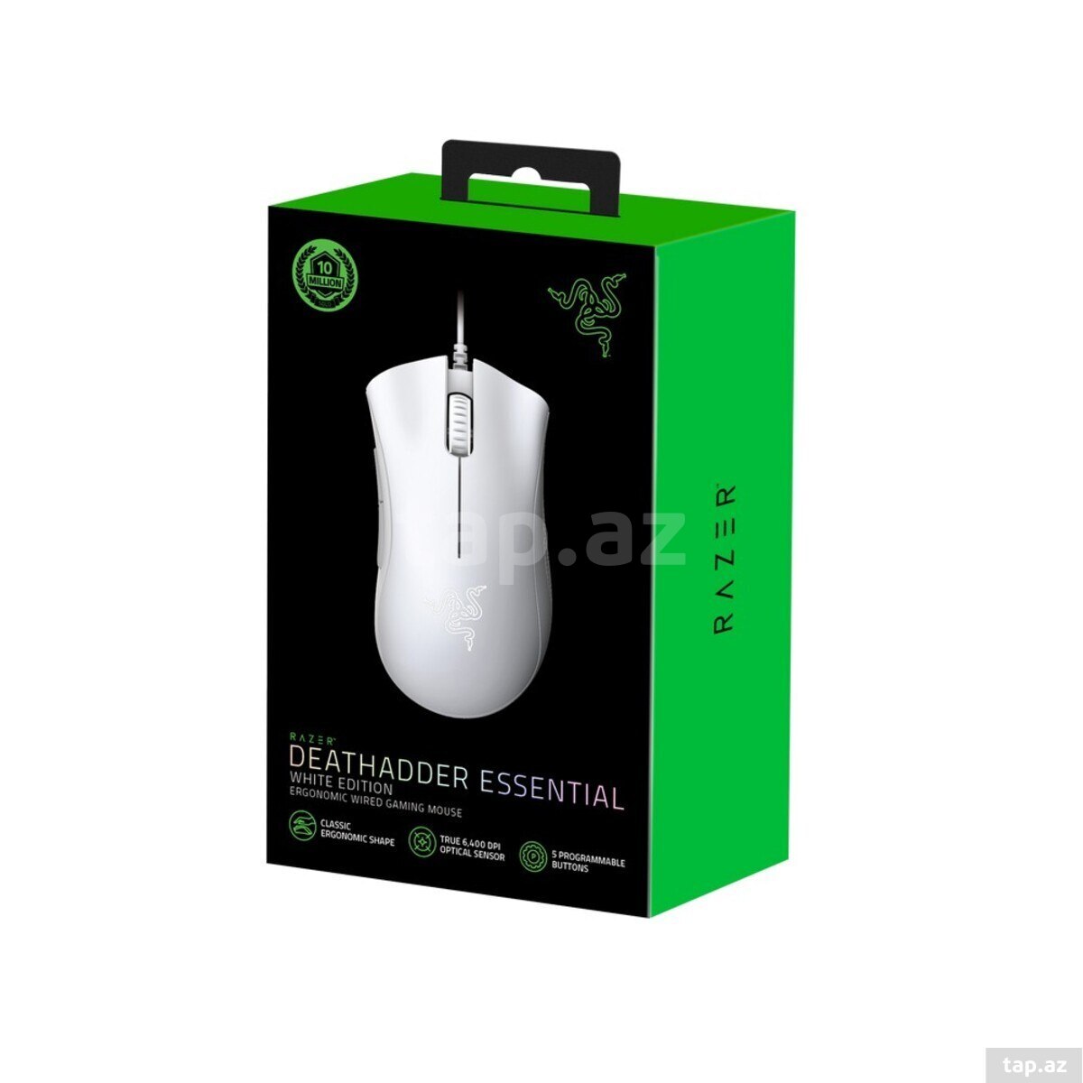Razer Mouse DeathAdder Essential Ed., White LED, USB-A, white