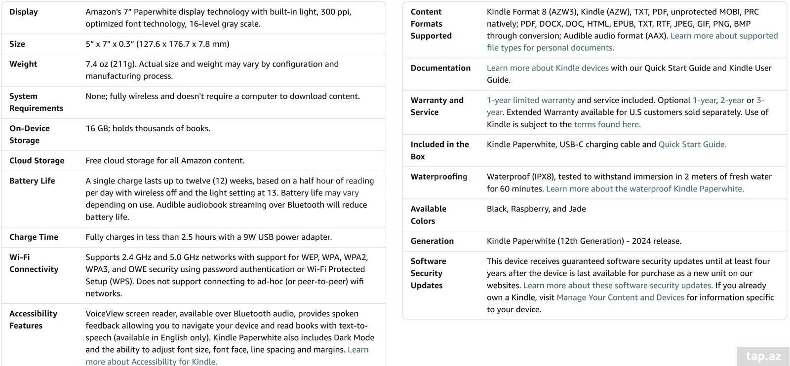 Elektron kitab "Kindle Paperwhite 12th Gen" (8)