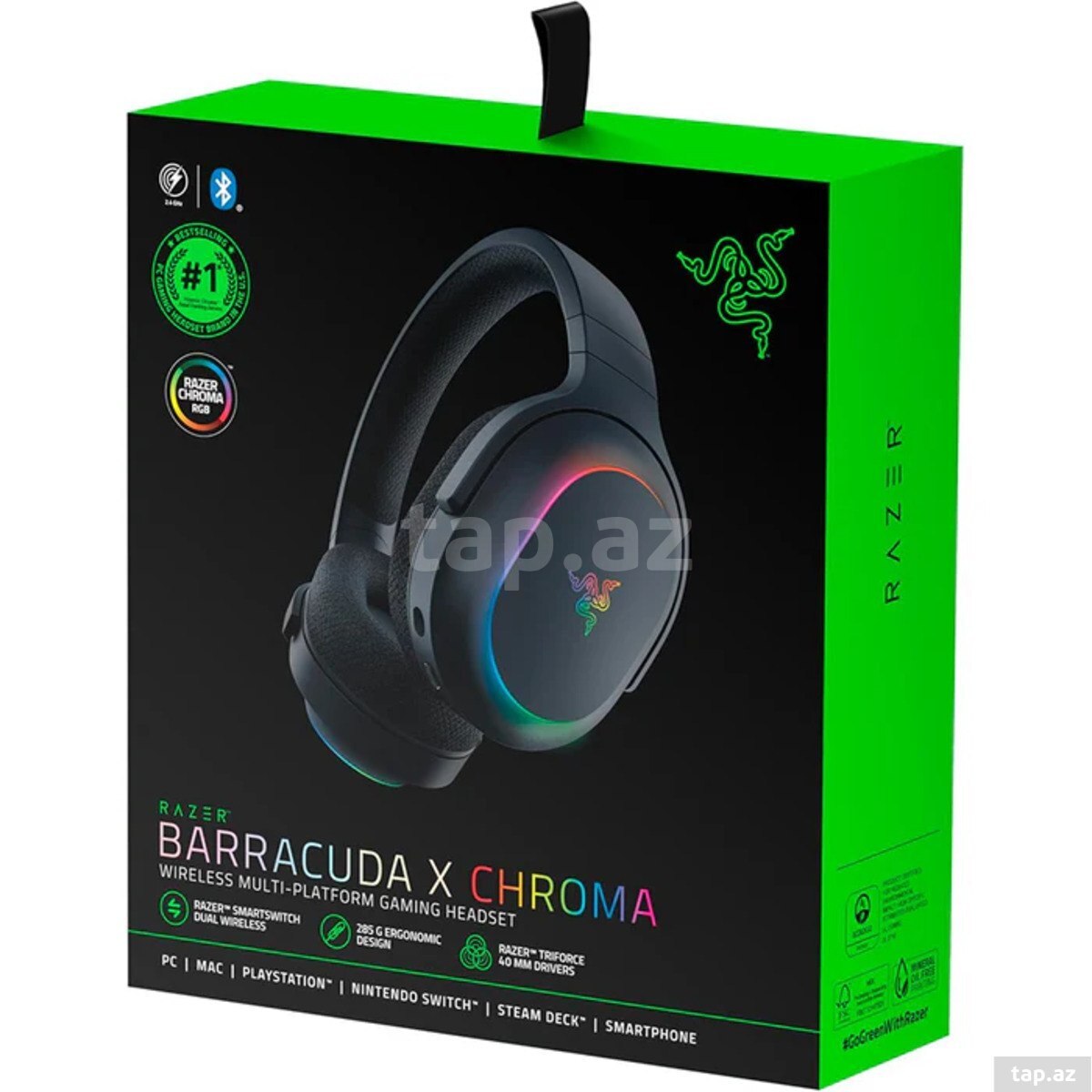 Razer Barracuda X Chroma — Wireless / Bluetooth / RGB / Black