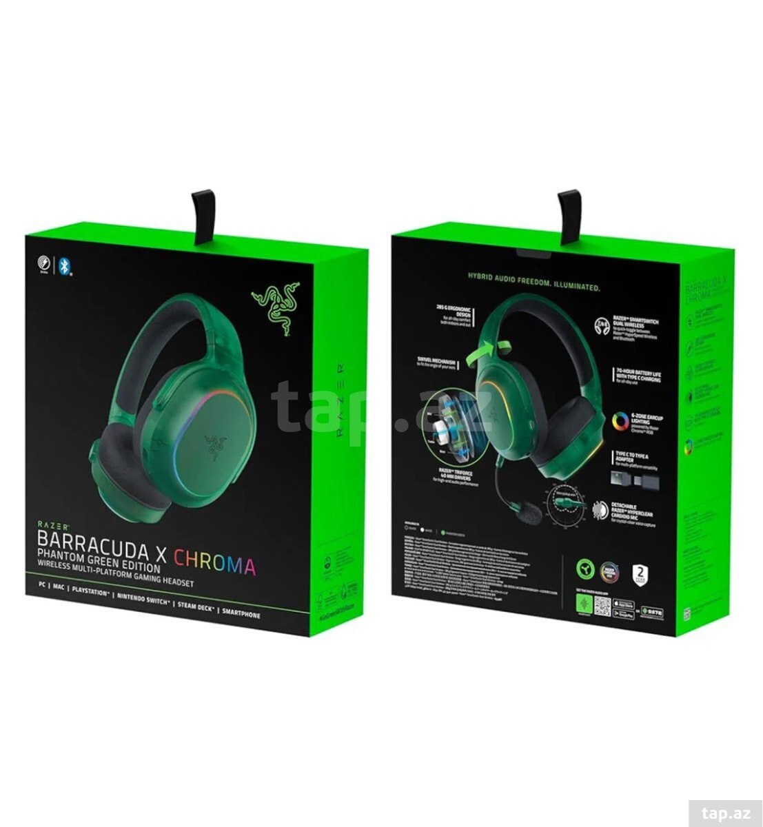Razer Barracuda X Chroma Phantom Green Edition — Wireless / Bluetooth / RGB