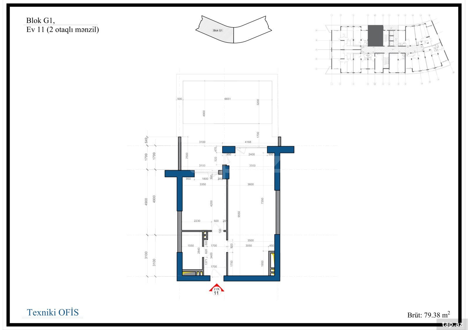 2-otaqlı yeni tikili, Biləcəri qəs., Greenville Residence YK., 79.38 m² (23)