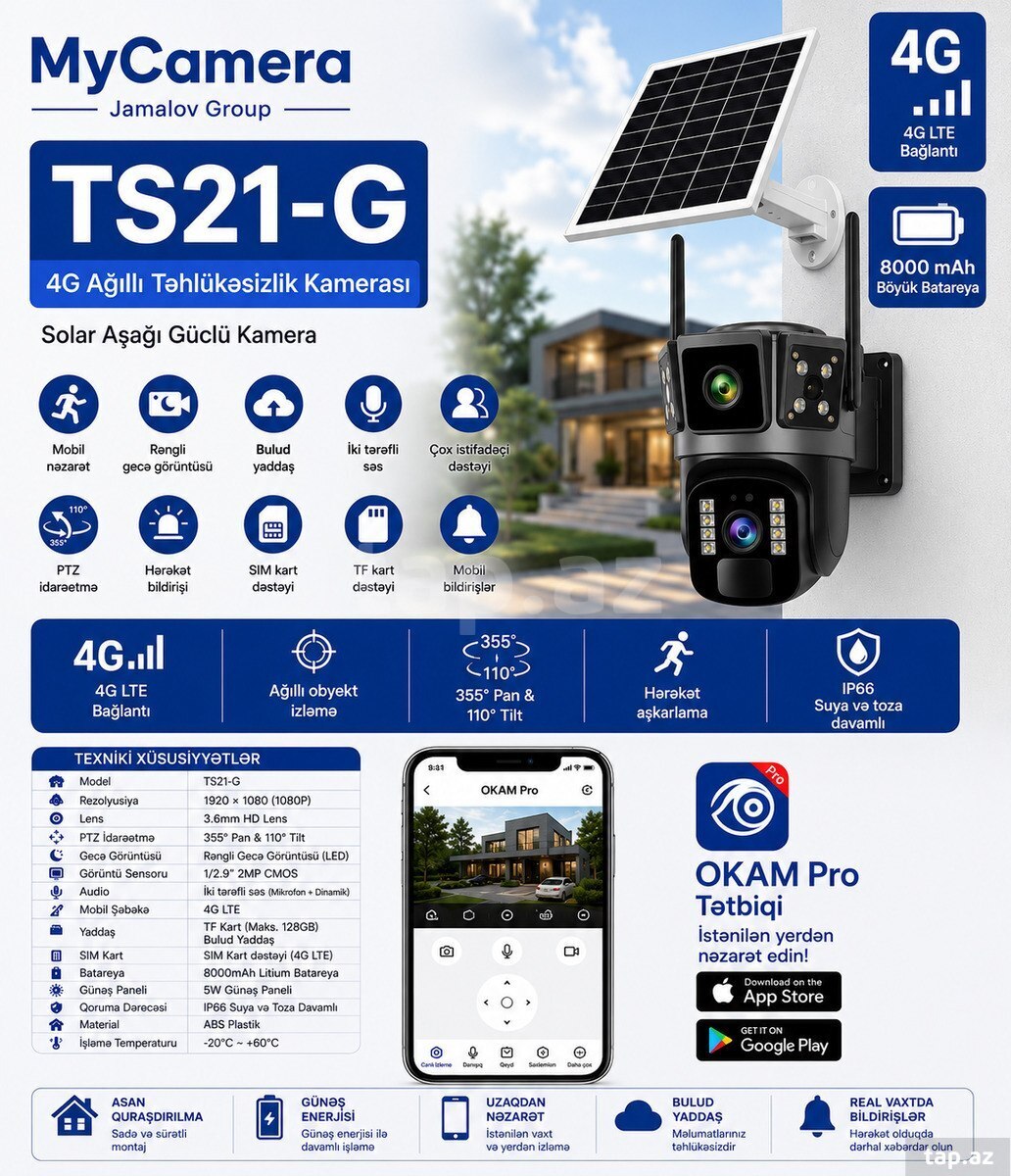 TS21-G 4G Günəş Enerjili Təhlükəsizlik 