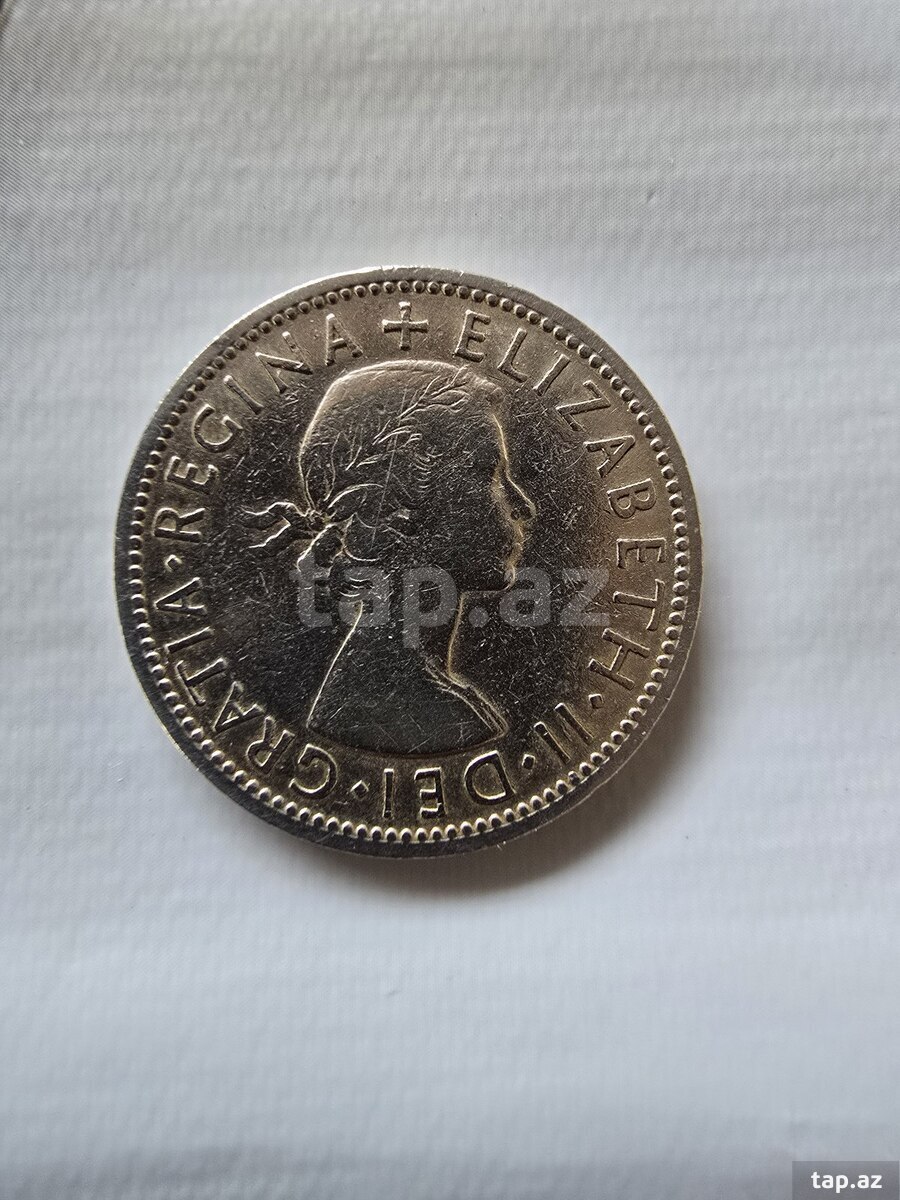 1955 il Kolleksiyalıq İngilis pulu 2 Shillings (2)
