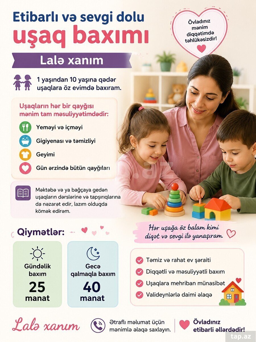 Dayə-tərbiyəçi işi axtarıram