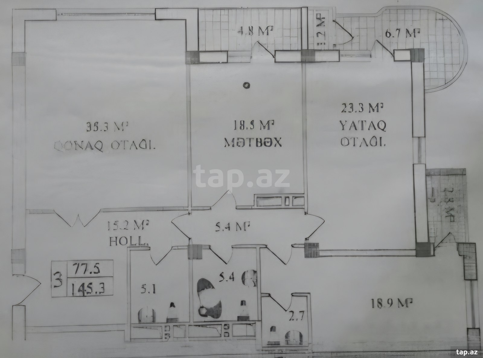 3-otaqlı yeni tikili, Nizami r., 130 m² (7)