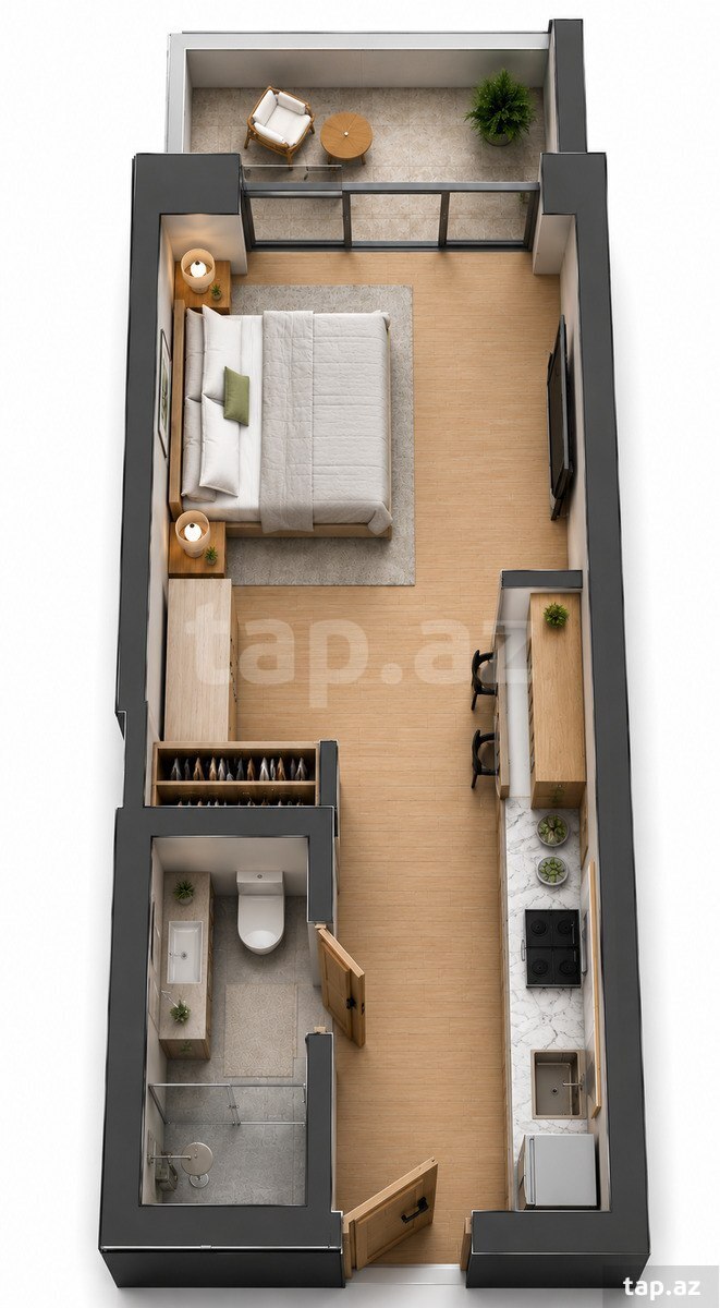 1-otaqlı yeni tikili, Nardaran qəs., 38.9 m² (2)