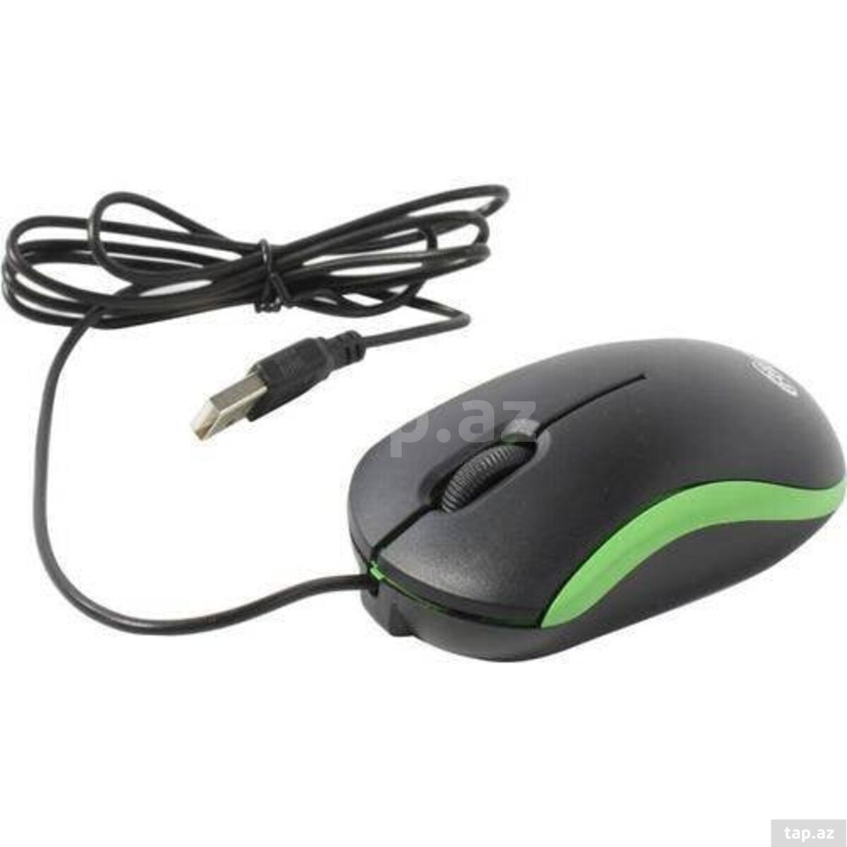 Ritmix ROM-111 Black/Green, 800 DPI, 60qr, 3 buttons, USB Type-A — 1
