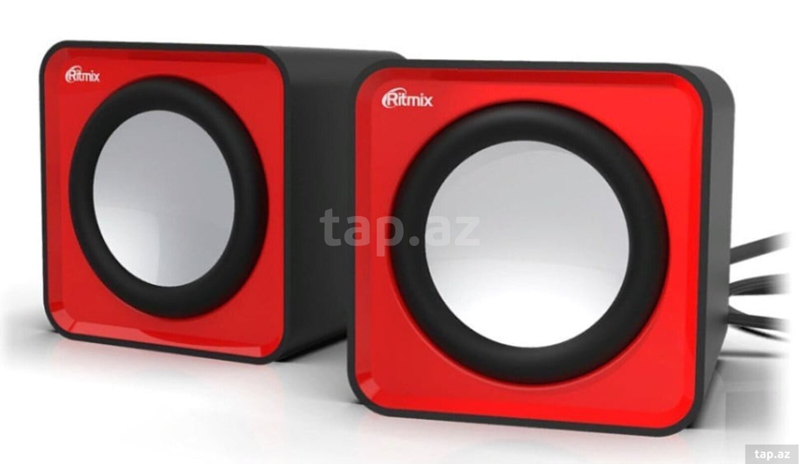 Ritmix SP-2020 Black+Red / 5W (2*2.5W), 45mm, USB, jack 3.5mm, 60-20000Hz, reg. Volume, 62*62*55.2mm — 1