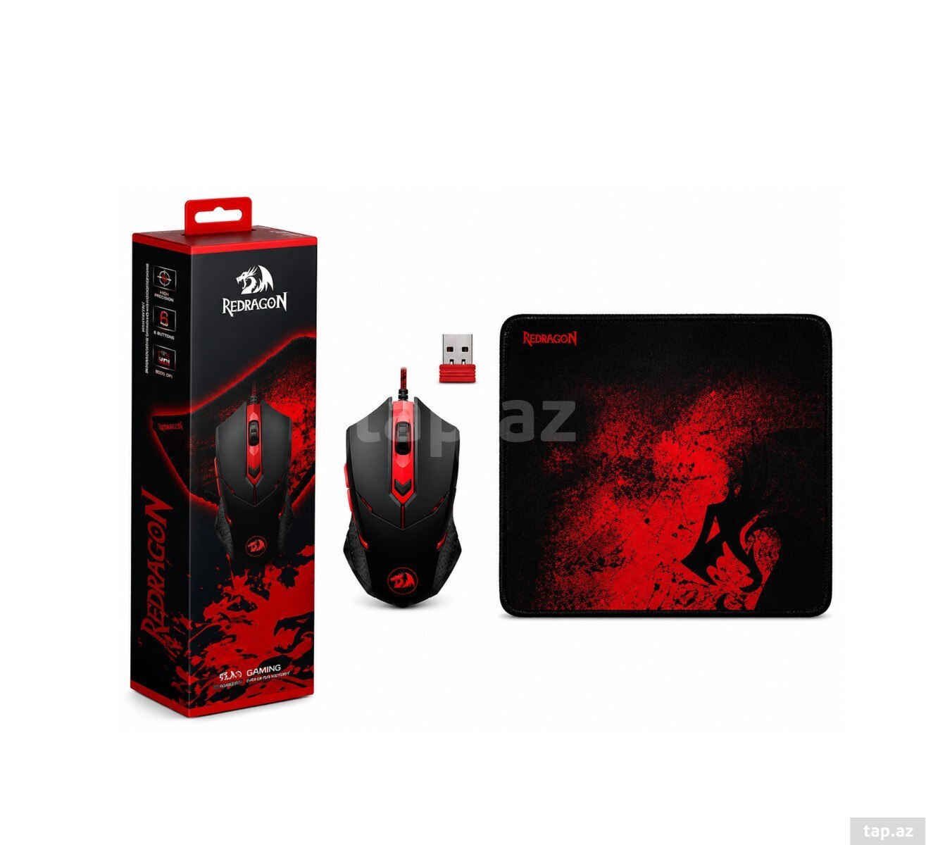 Redragon M601WL-BA 2-in-1 Wireless Gaming Mouse & Mousepad Bundle — 1