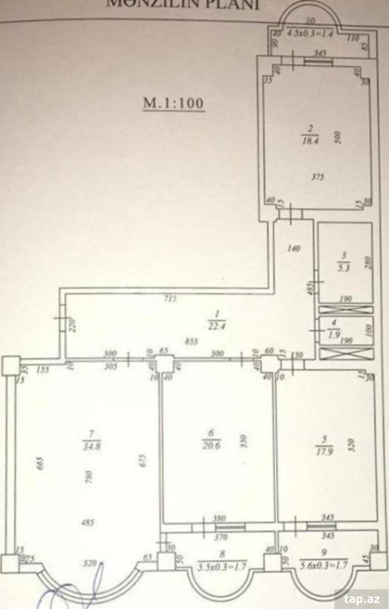 3-otaqlı yeni tikili, Abbasqulu Abbaszadə küç., 138 m² (3)
