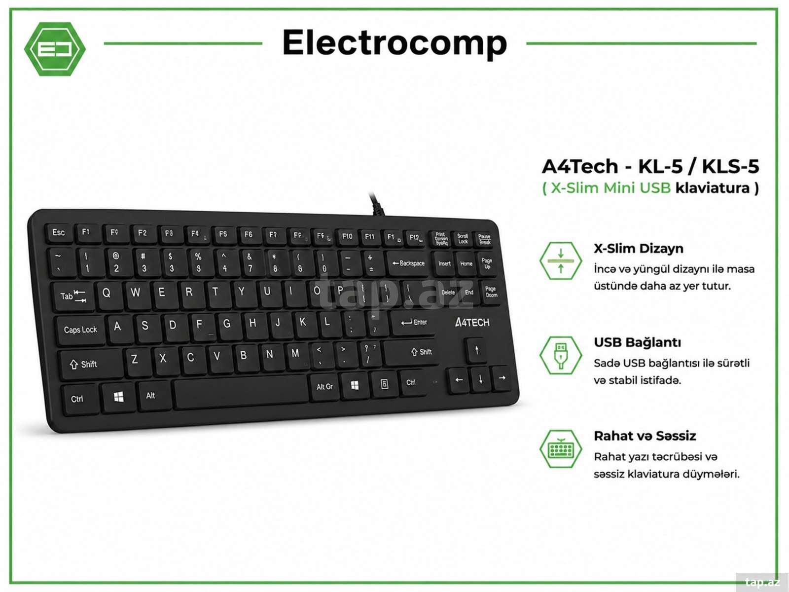 A4Tech KL-5 / KLS-5 X-Slim Mini USB Klaviatura