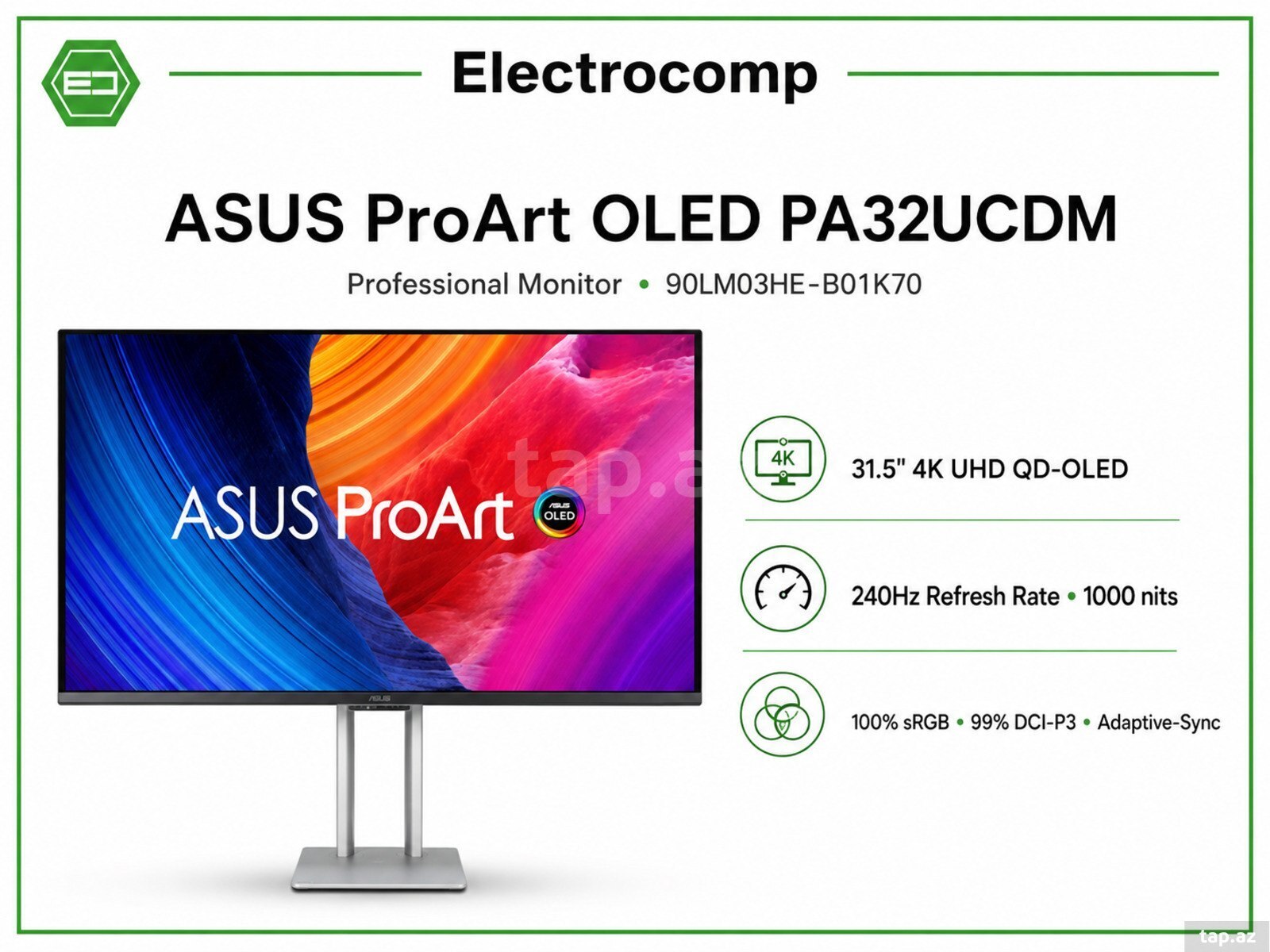 ASUS ProArt OLED PA32UCDM Professional Monitor
