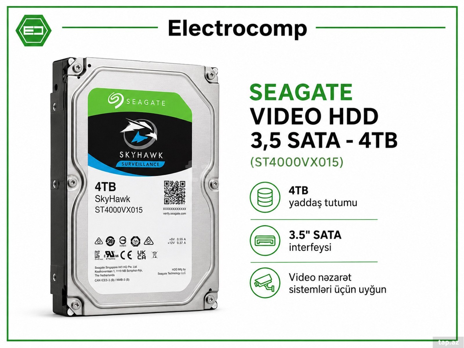 Seagate VIDEO HDD 3.5 SATA – 4TB