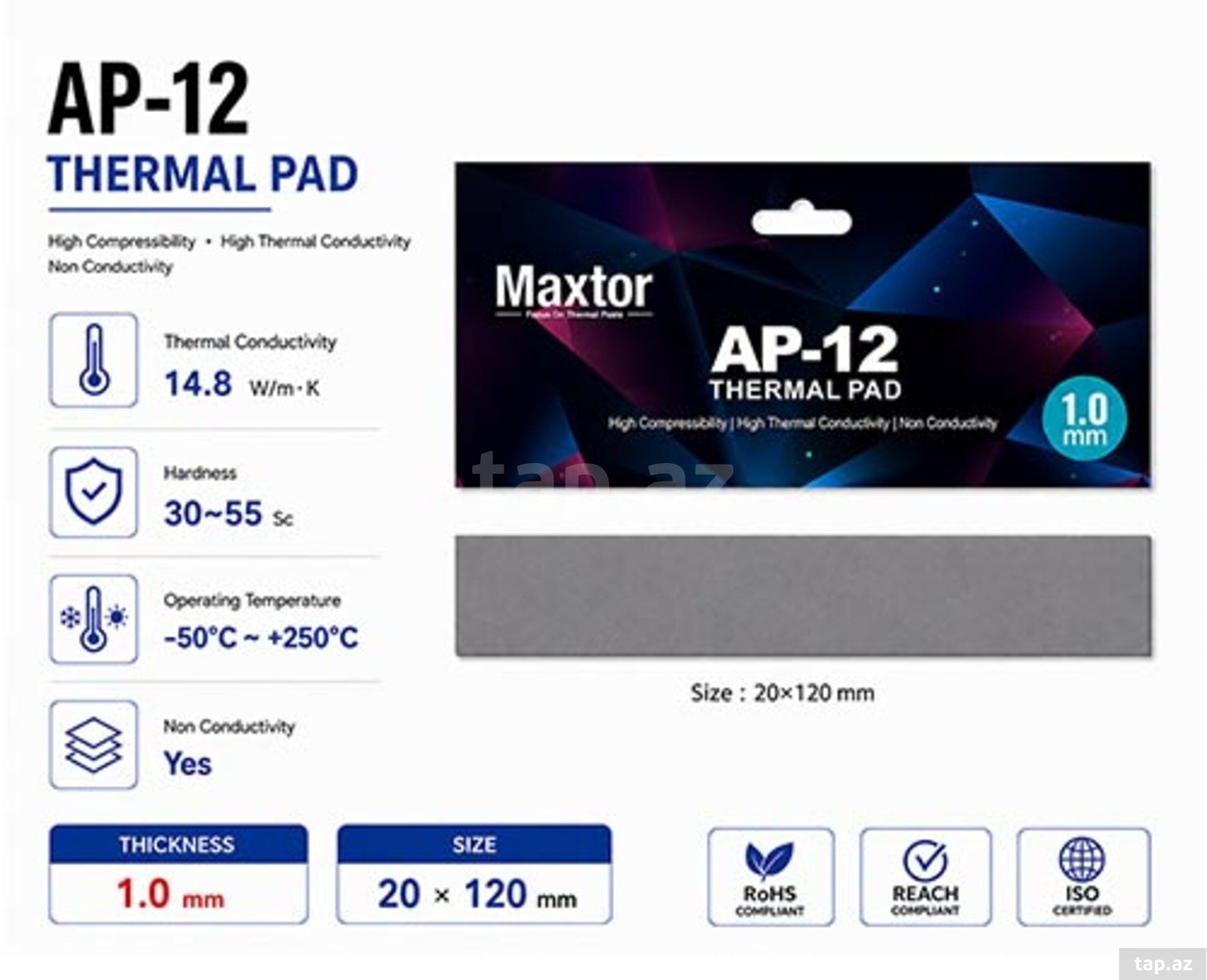 Maxtor AP-12 Thermal Pad 1mm Original (120x20mm)