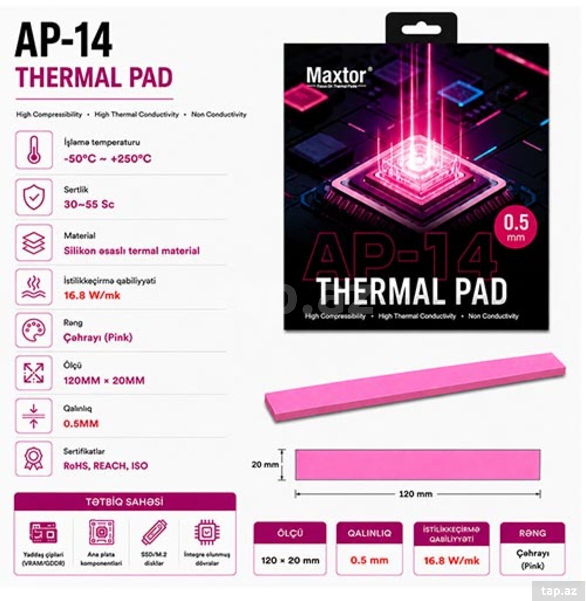 Maxtor AP-14 Thermal Pad 0.5mm Original (120x20mm)