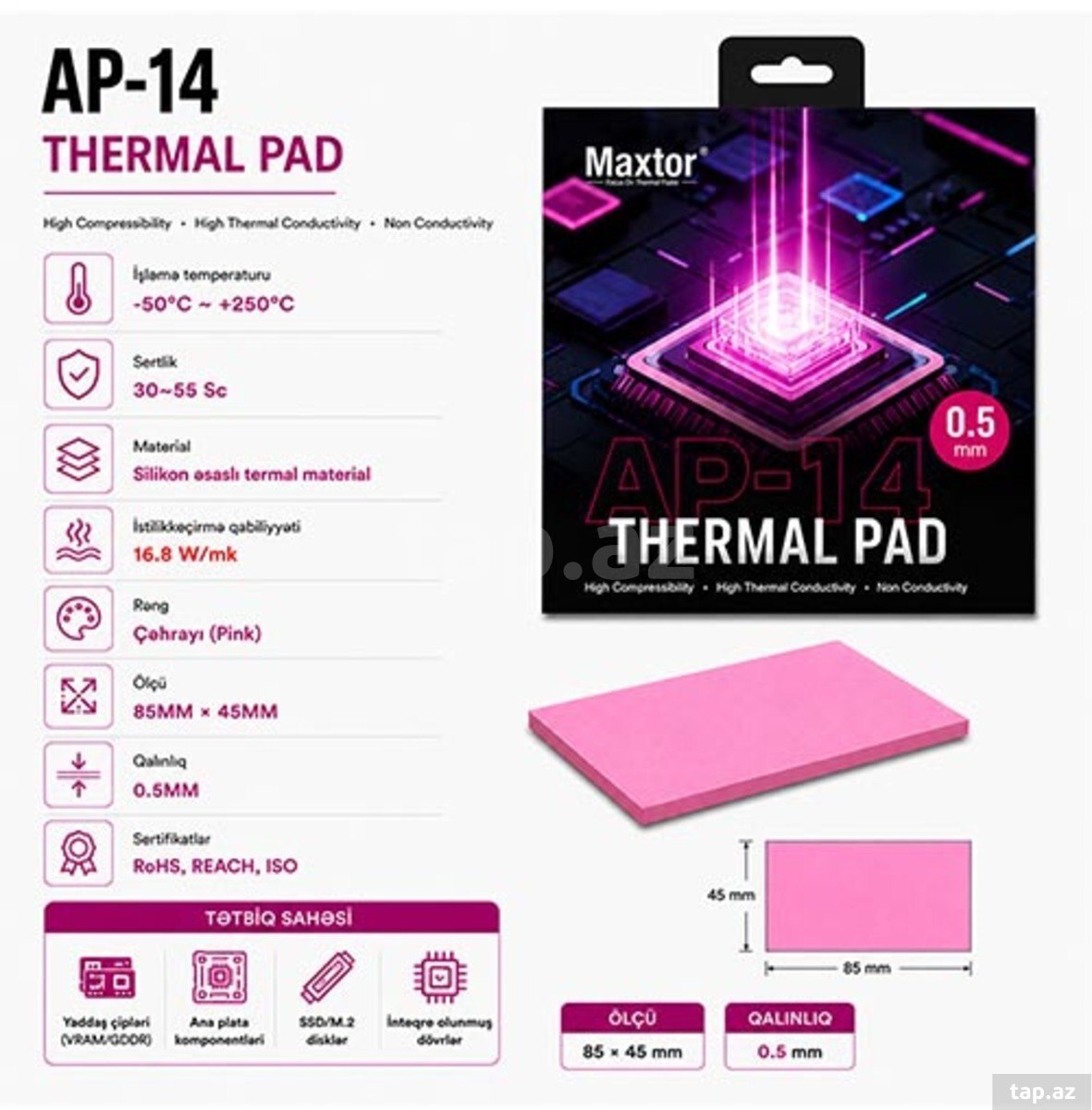Maxtor AP-14 Thermal Pad 0.5mm Original (85x45mm)