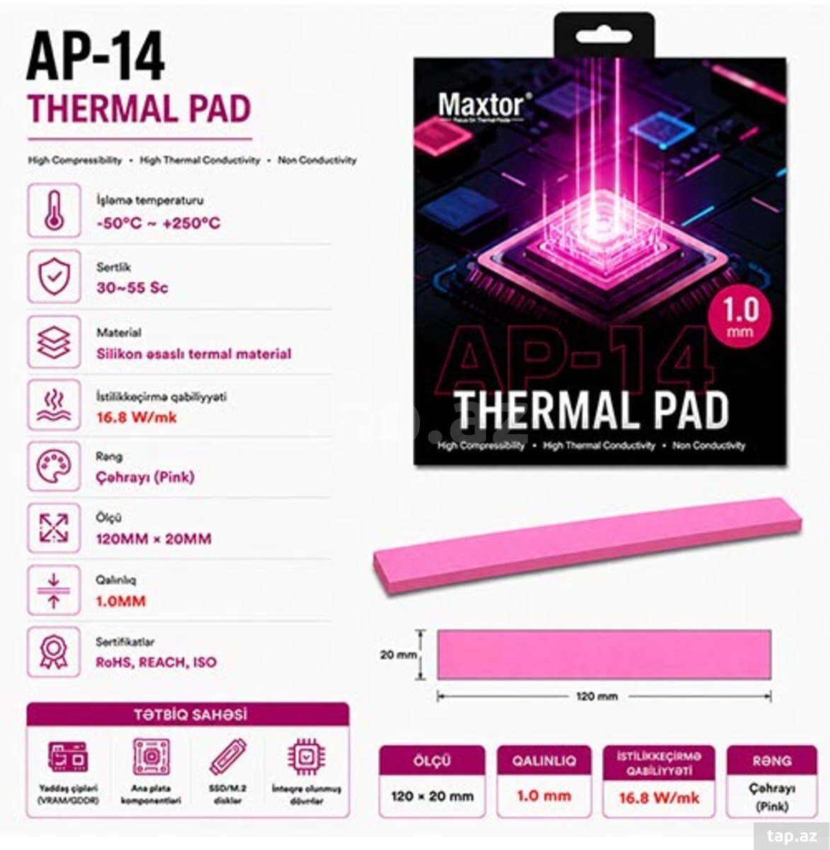 Maxtor AP-14 Thermal Pad 1mm Original (120x20mm)
