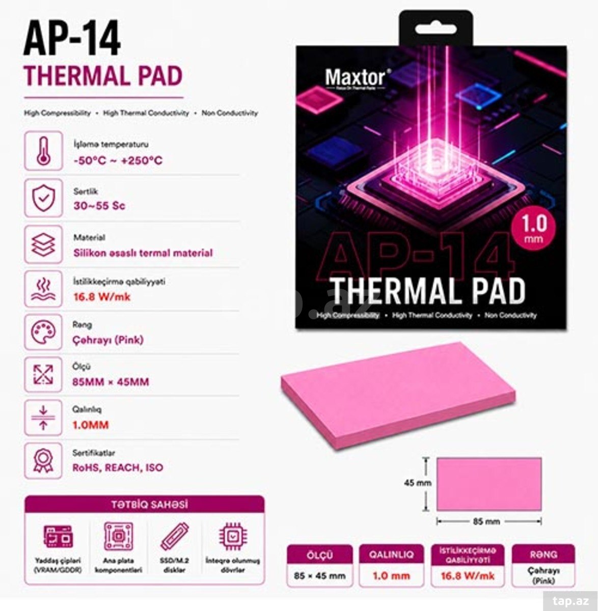 Maxtor AP-14 Thermal Pad 1mm Original (85x45mm)