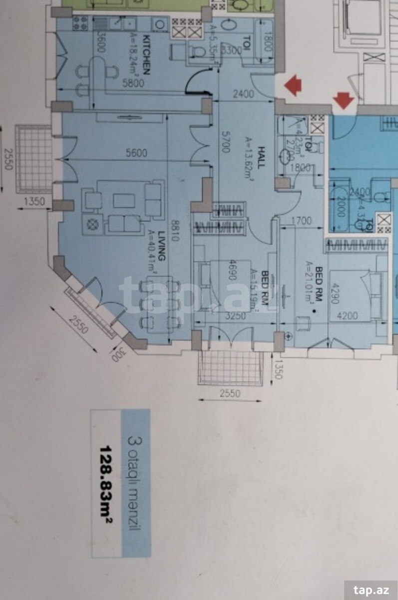3-otaqlı yeni tikili, M. Bulvar küç., 129 m²