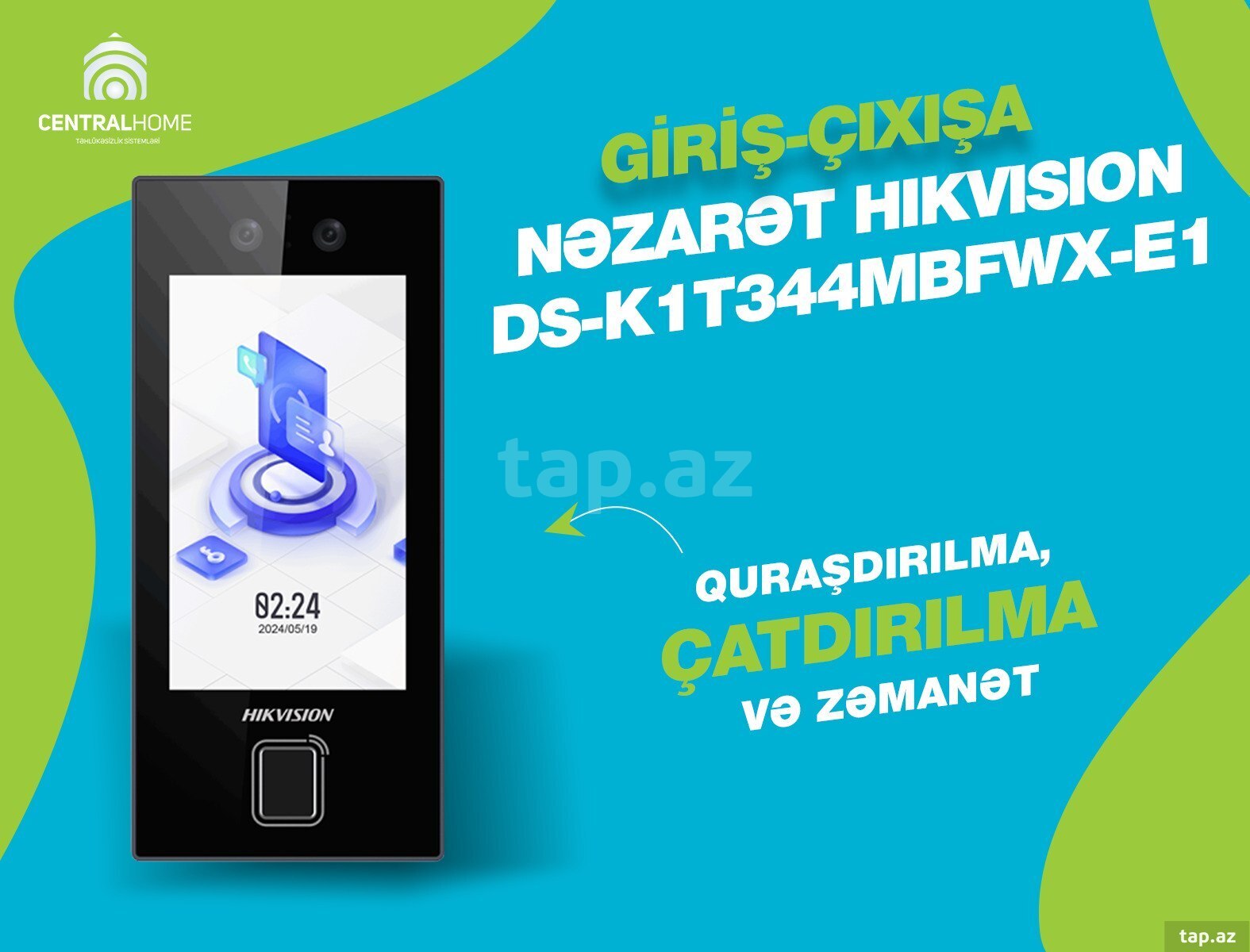 Giriş-çıxışa nəzarət (access control) Hikvision DS-K1T344MBFWX-E1