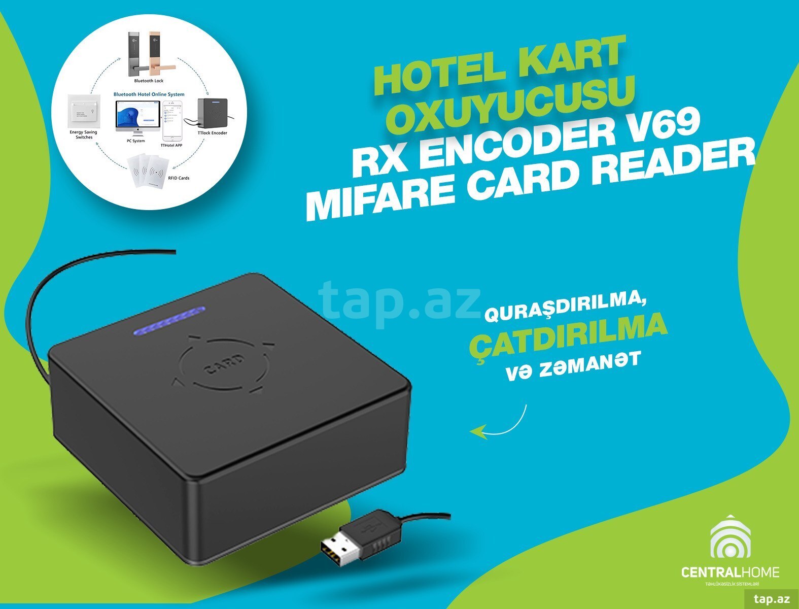 Hotel kart oxuyucusu Encoder (V69) MIFARE Card Reader