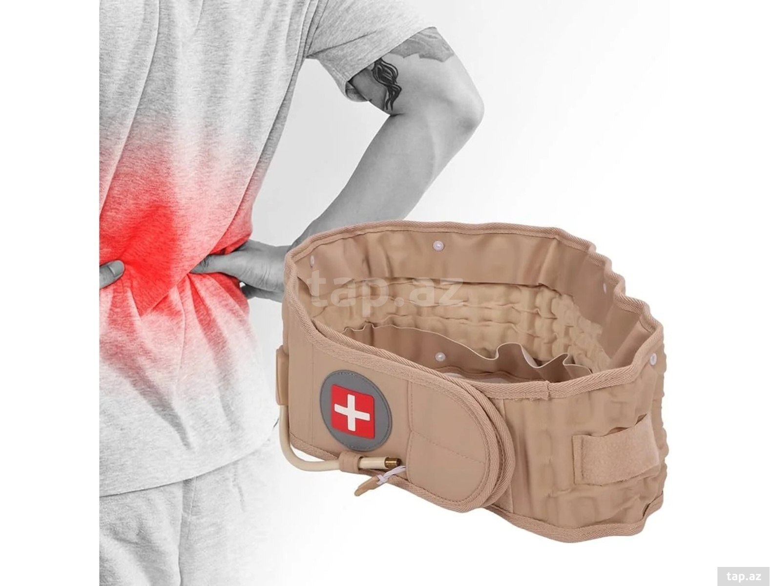 Hava şişirməli bel qrıjası korseti / havalı ortopedik bel kəməri (Decompression Back Belt)