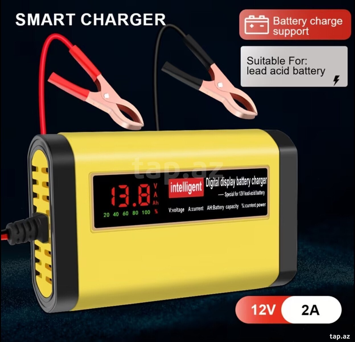 12V akkumulyator üçün rəqəmsal avtomatik şarj cihazı — 1