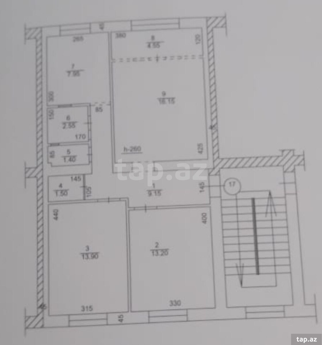 3-otaqlı mənzil kirayə verilir, Sülh küç., 70 m²