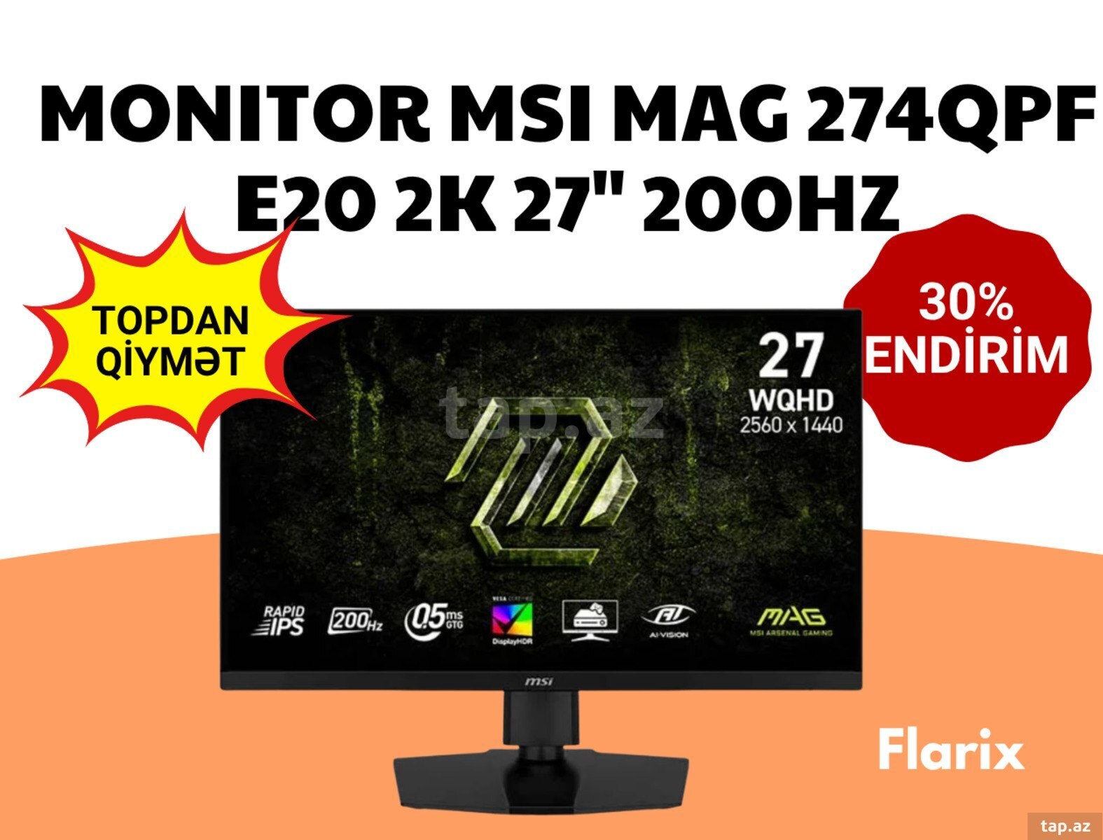 Monitor MSI MAG 274QPF E20 2K 27" 200Hz