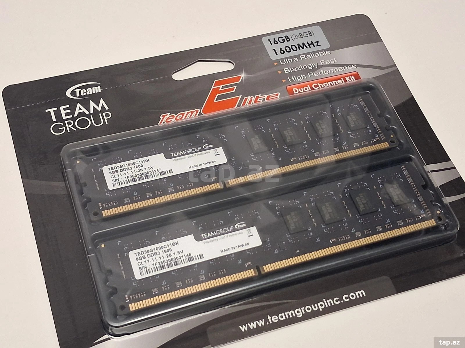 TEAMGROUP Elite 16GB (2×8GB) DDR3 1600MHz