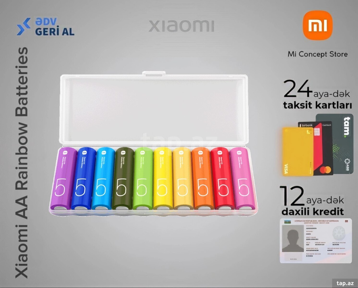 Xiaomi Rainbow Batteries AAA (10 ədəd)
