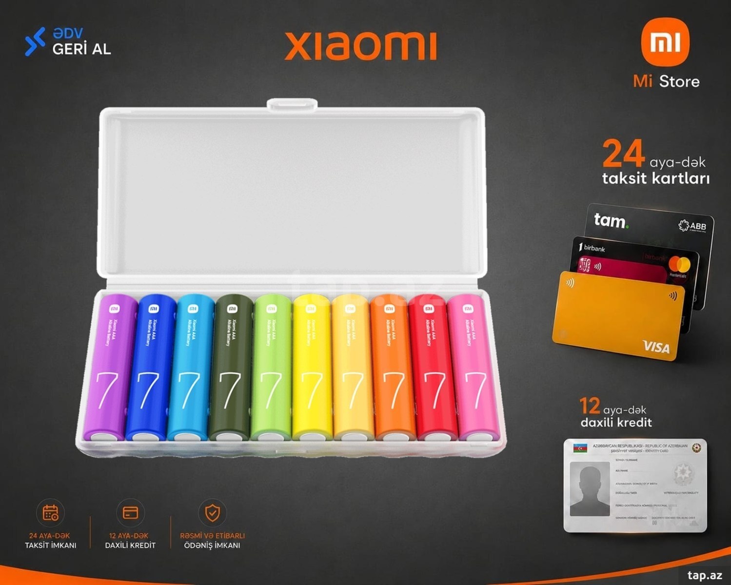 Xiaomi Rainbow Batteries (10 ədəd)