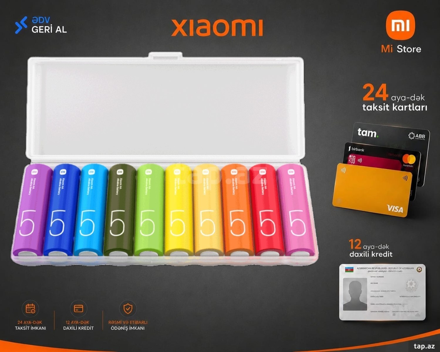 Xiaomi Rainbow Batteries AA (10 ədəd)
