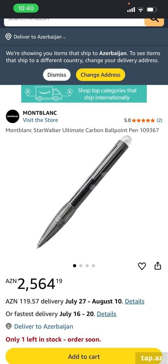 Montbanc StarWalker Ultimate Carbon original qələm