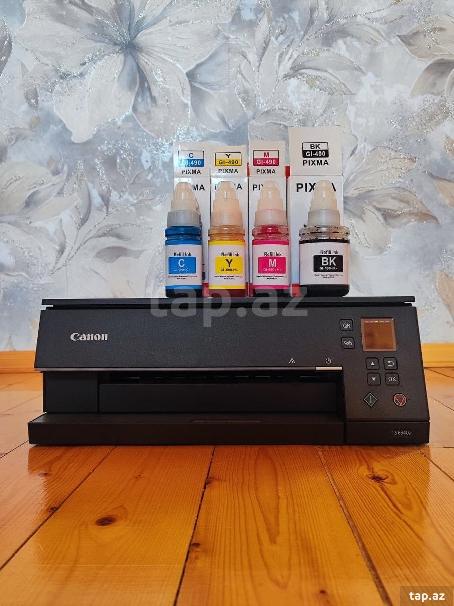 Canon TS6340a Çoxfunksiyalı Printer + Doldurulan Kartriclər və Rənglər