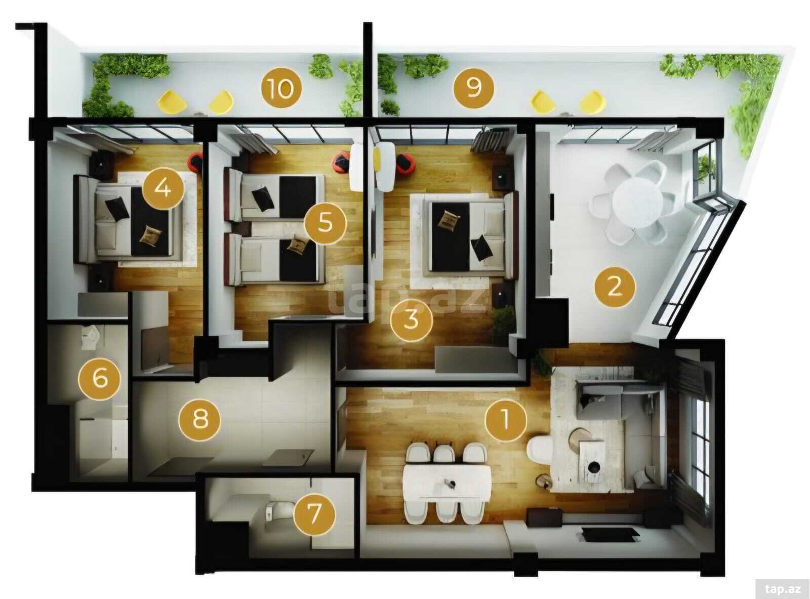 4-otaqlı yeni tikili, Həmdəm Ağayev küç., 166.5 m²