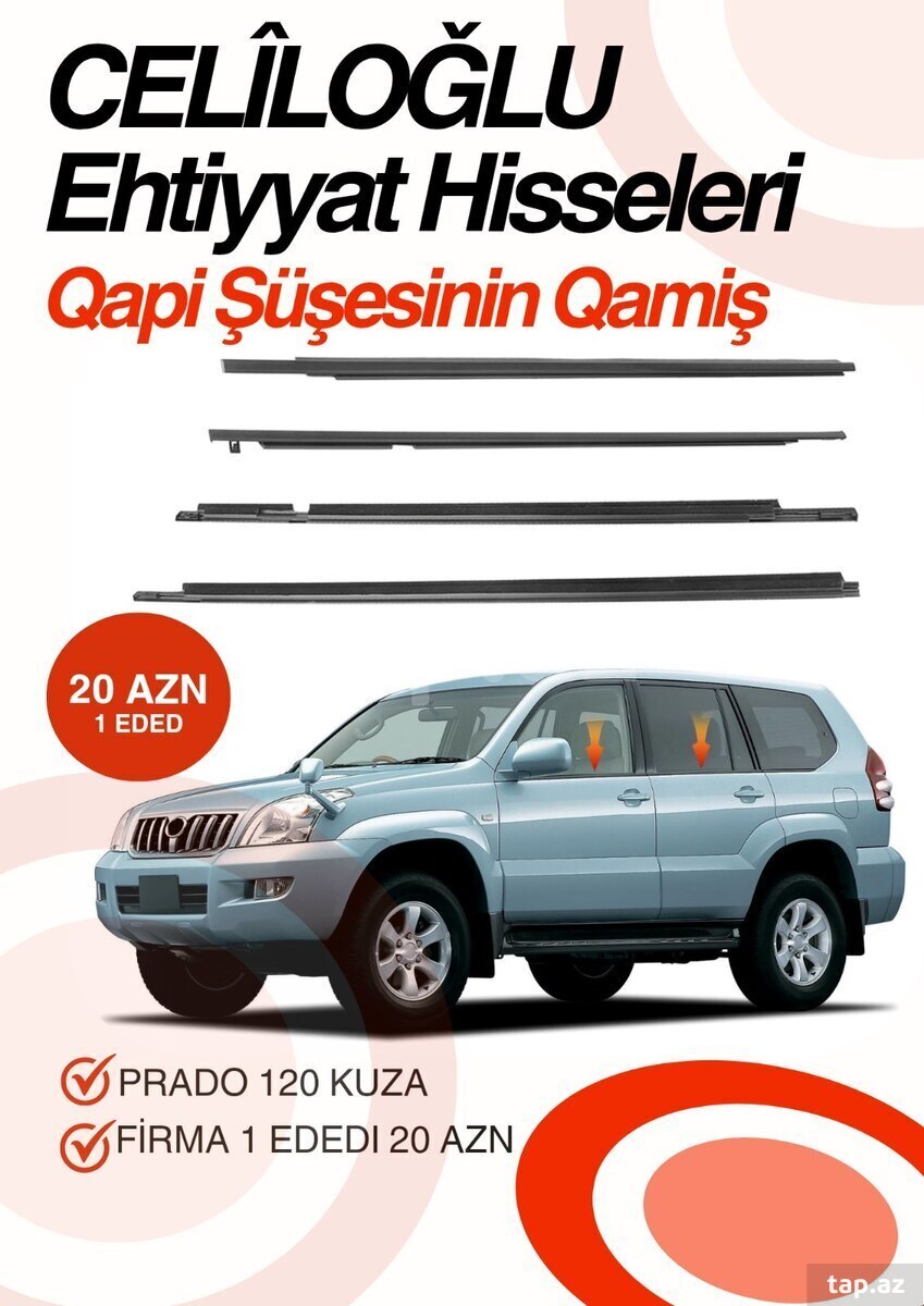 Toyota Prado 120 kuza qapı şüşə qamışları