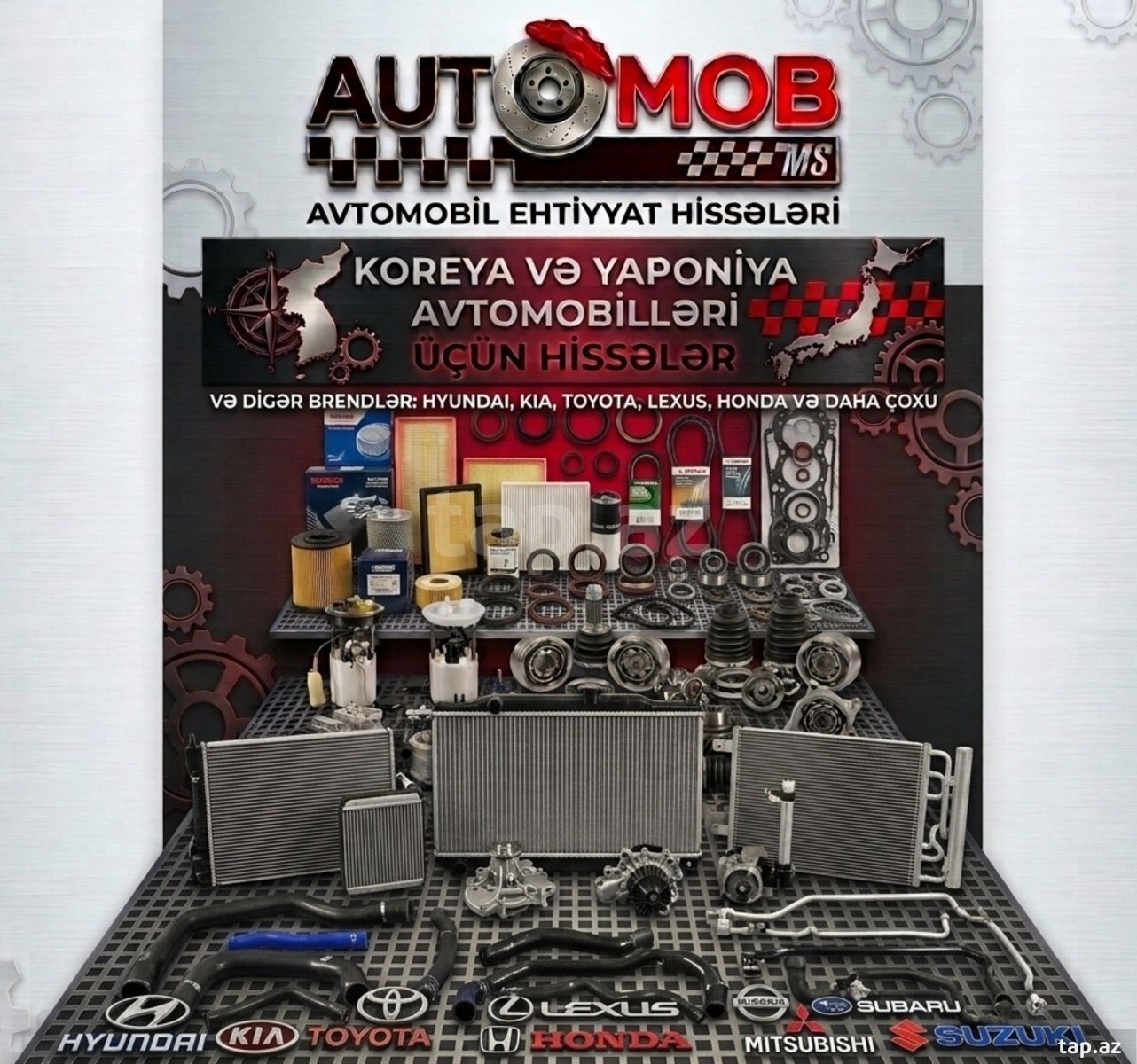 Hyundai, KIA, Toyota, Lexus, Mercedes ehtiyat hissələri