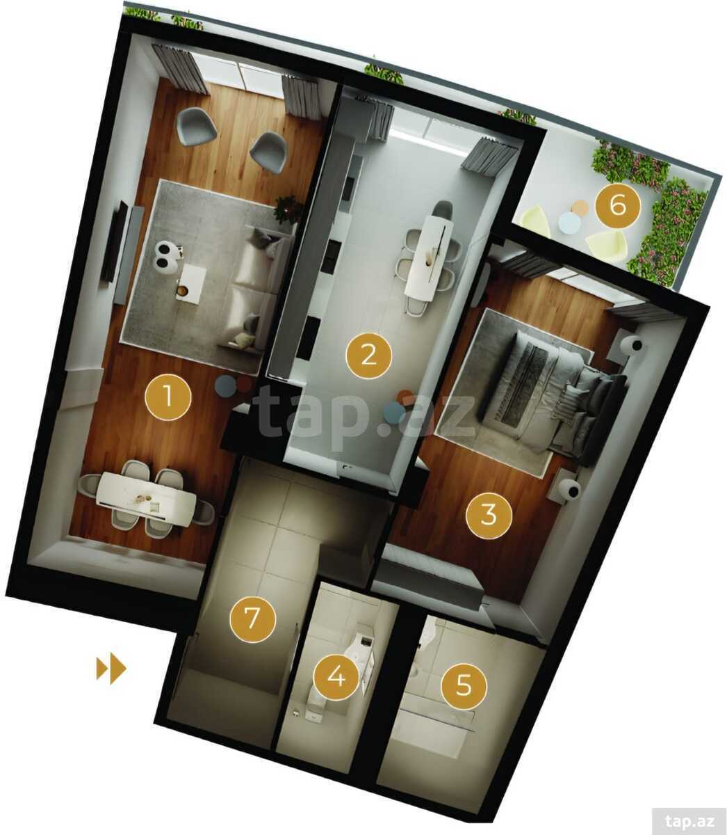 2-otaqlı yeni tikili, Həmdəm Ağayev küç., 126.6 m²