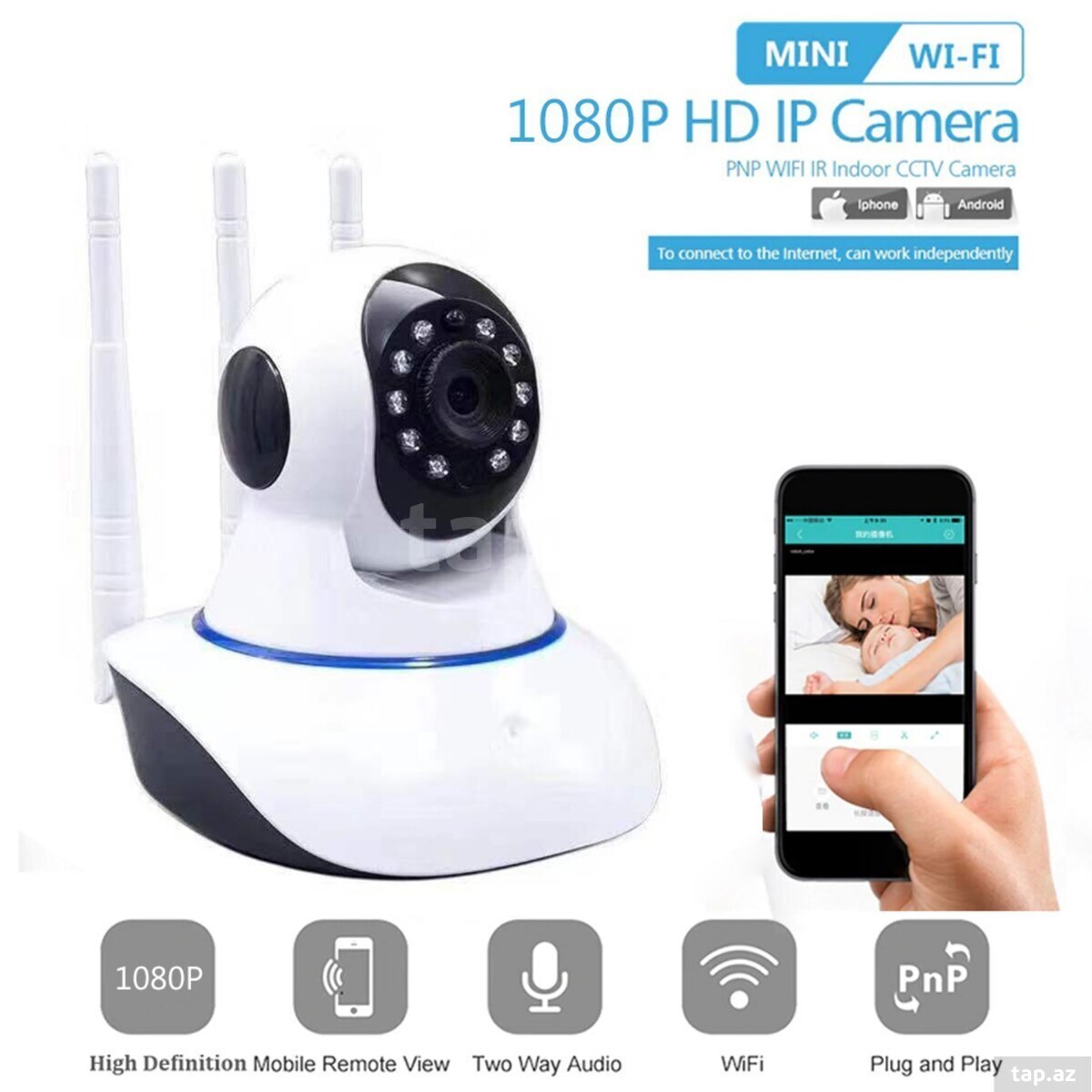Daxili Wifi simsiz ptz360° kamera 3mp/2k
