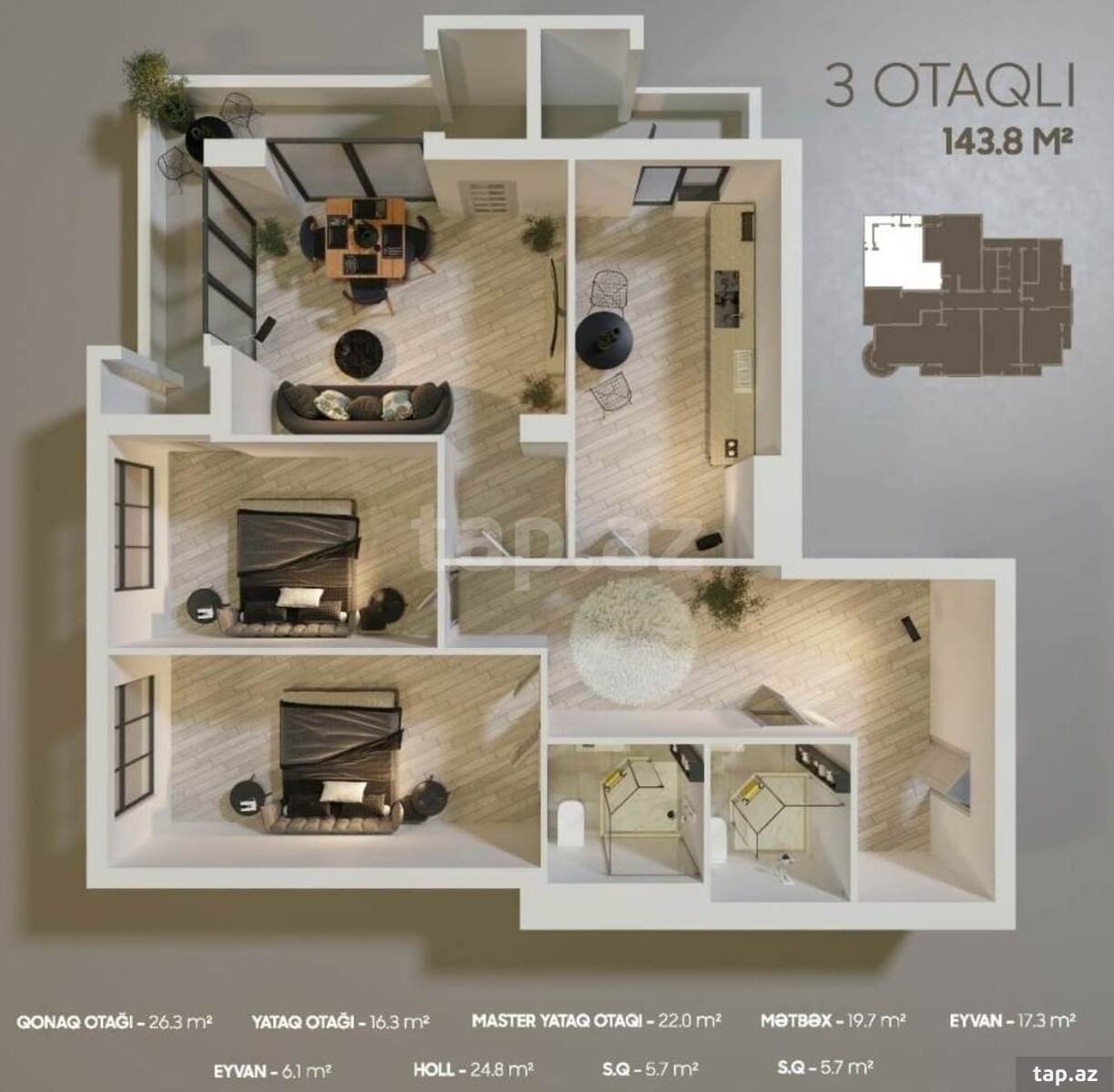 3-otaqlı yeni tikili, 28 May m., 144 m²