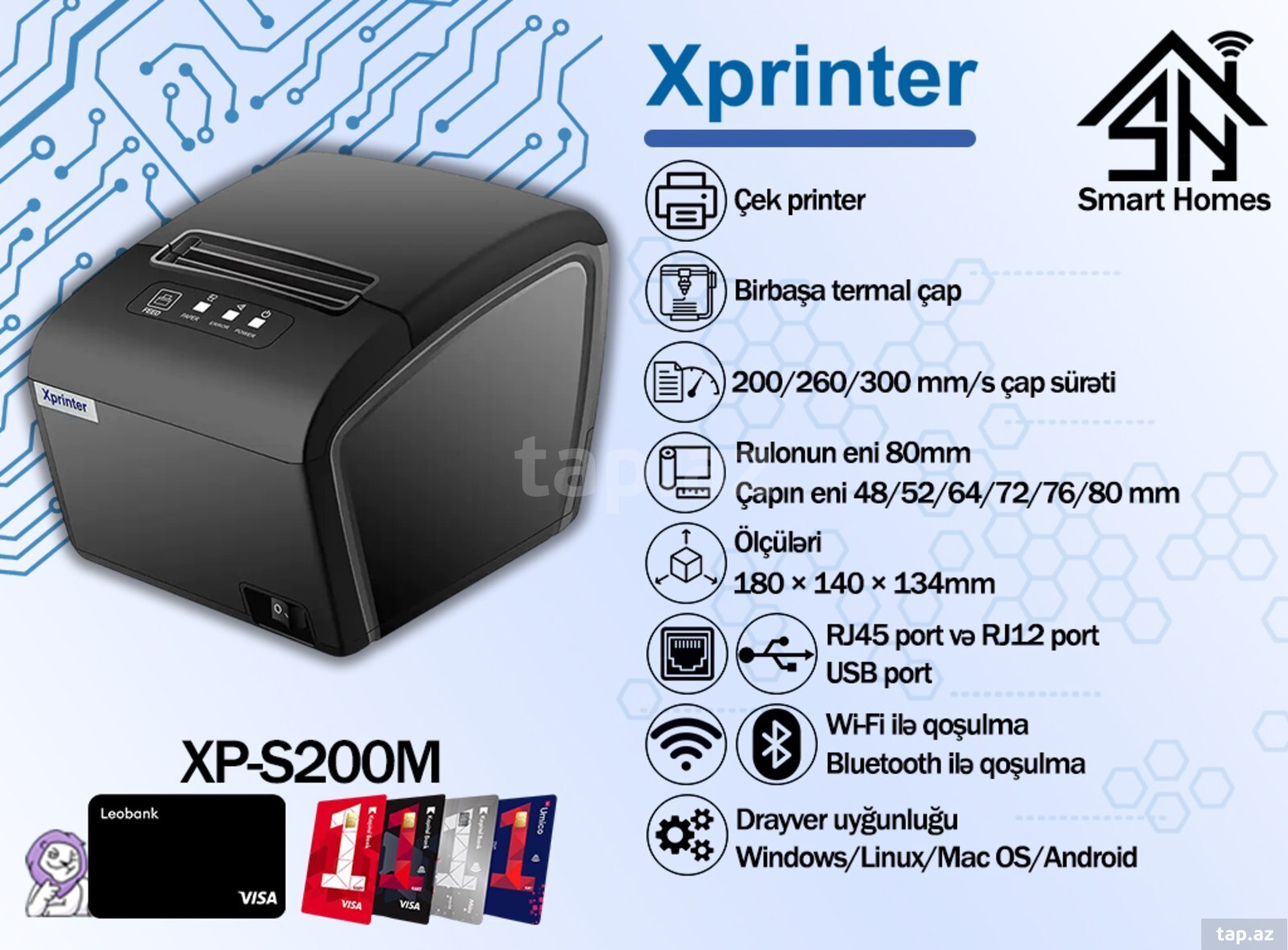 Xprinter qəbz printeri XP-S200M