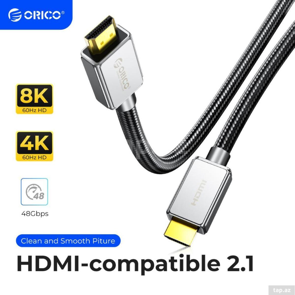 HDMI 2.1 Cable ORICO-H8CY-20-BK-BP 2m  8K@60Hz