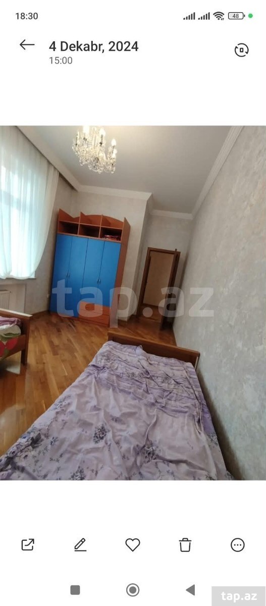 3-otaqlı yeni tikili kirayə verilir, Nəsib bəy Yusifbəyli küç., 130 m²